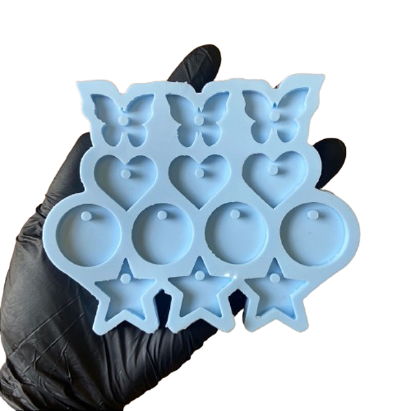 Molde Silicone 13 Pingentes Tag Resina M84 Colar