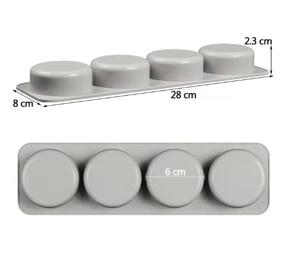 Molde Forma Silicone Sabonete Redondo 4 Cav F11