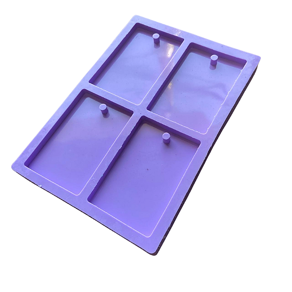 Molde Silicone Retangular 6x4cm M161 4 Cav Resina