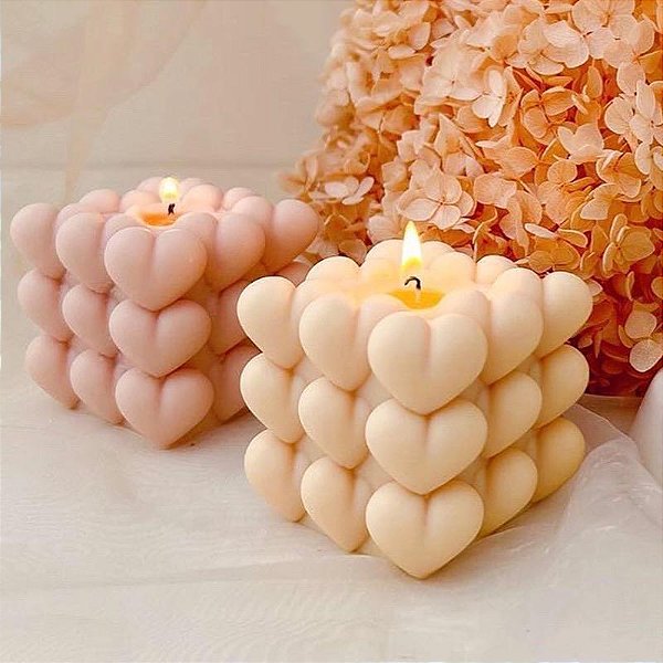 Molde Silicone Bubble Coração Bolinha Vela Sabonete M515
