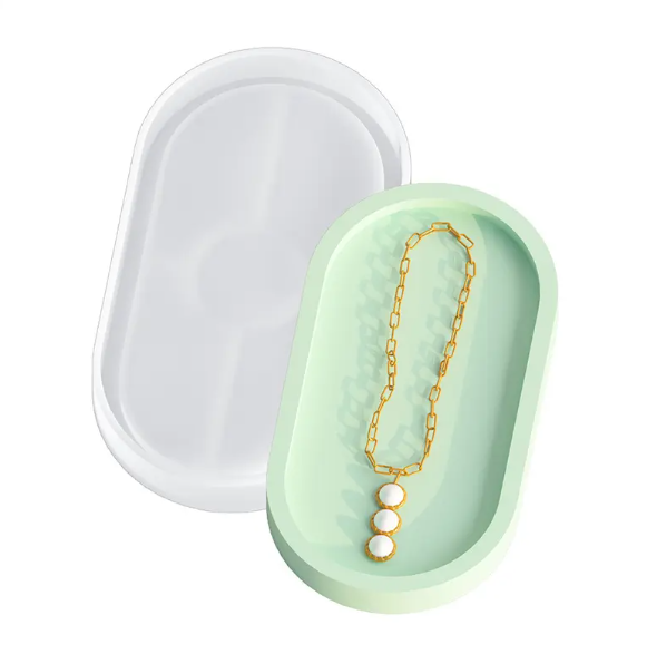 Molde Silicone Bandeja Oval Resina Gesso M101