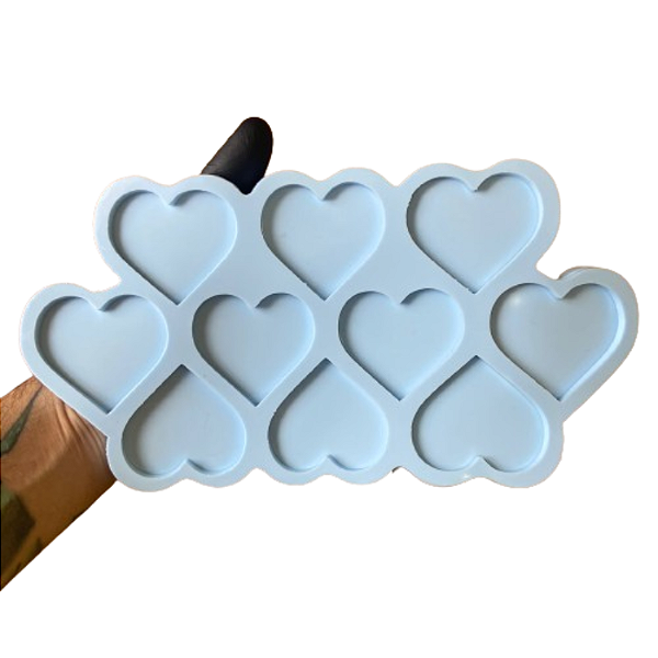Molde Silicone Coração 5cm 10 Cav Resina Tag M86