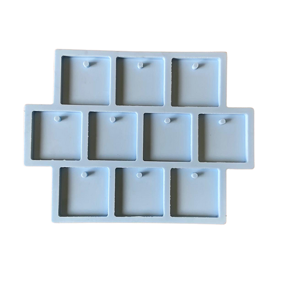Molde Silicone Quadrado 4x4 10 Cav Resina Tag M12
