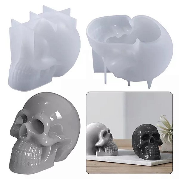 Molde Silicone Caveira G Sabonete Vela Resina Decor Biscuit M2