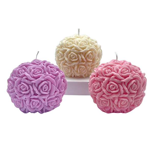 Molde Silicone Vela Redonda Rosas Sabonete Doce Casa M22