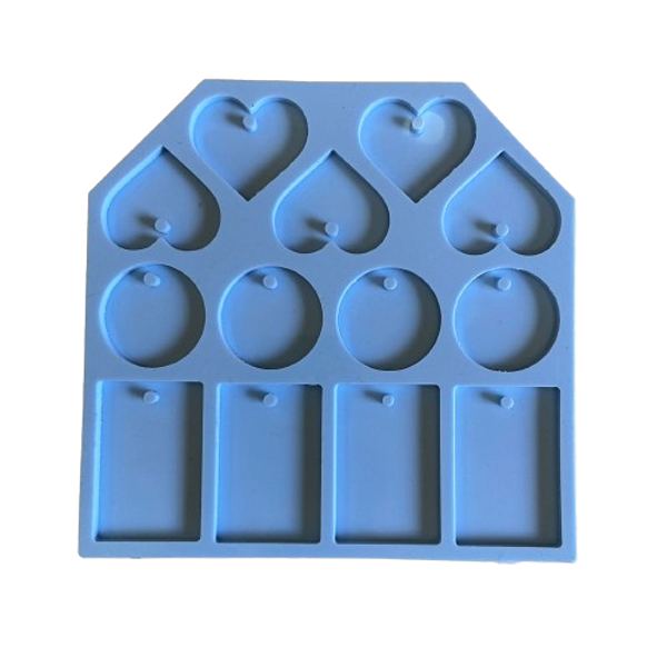 Molde Silicone 13 Tags Variadas Resina M46 Colar Decoração