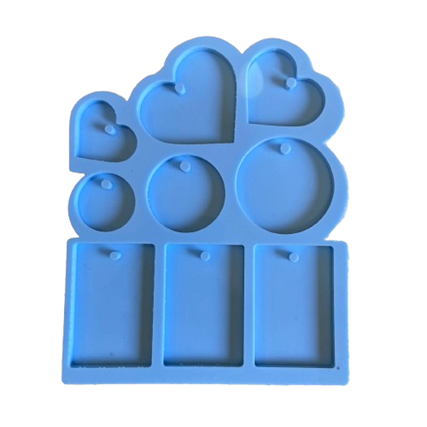 Molde Silicone 9 Pingentes Tag Variados Resina M45 Colar