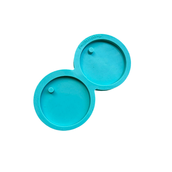 Molde Silicone Redonda Dupla C Furo 5cm M118 Resina Pingente