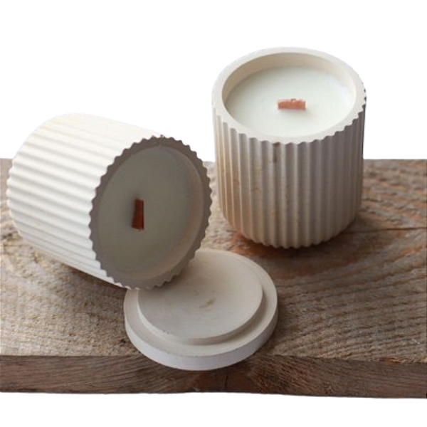 Molde Silicone Pote Tampa Riscado M517 Gesso Cimento Resina