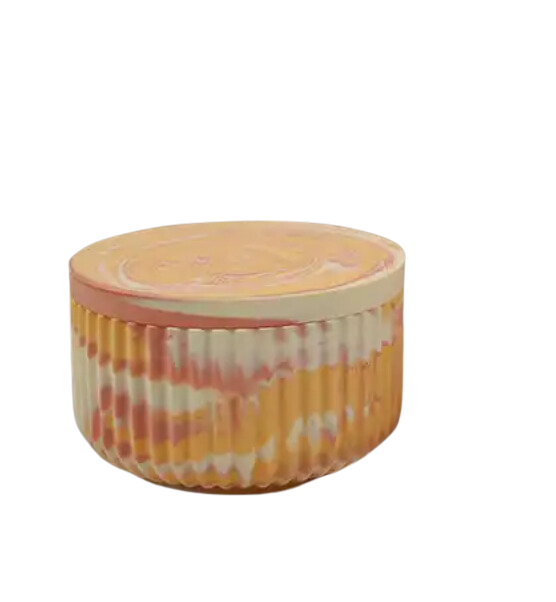 Molde Silicone Pote Baixo Tampa Riscado M519 Gesso Cimento