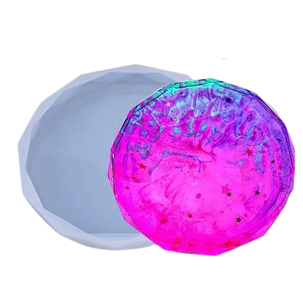 Molde Silicone Redonda Borda Cristal M522 Resina Gesso Decor