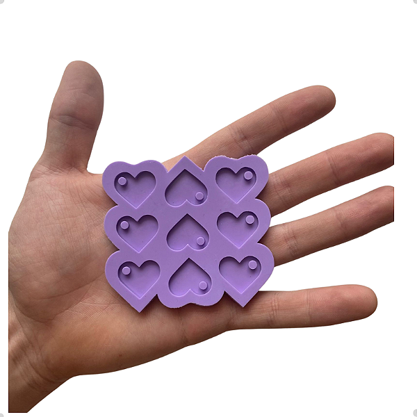 Molde Silicone Coração 2cm Resina 3mm Pingente Acessório A4