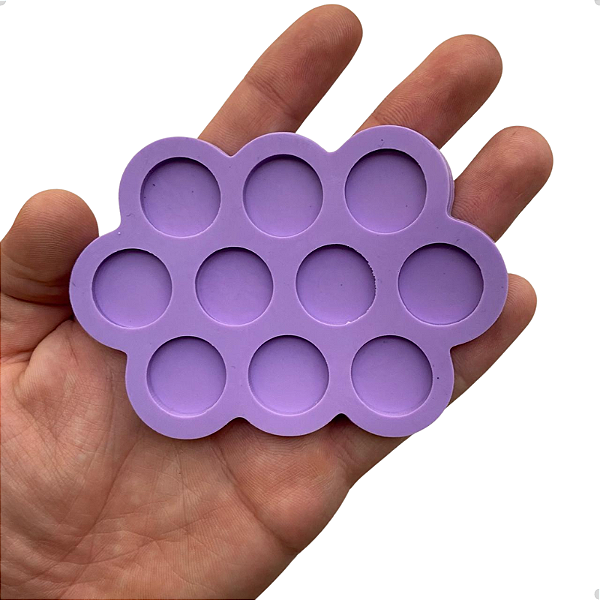 Molde Silicone 10 Bolinha 2cm Resina 3mm Pingente Brinco A11