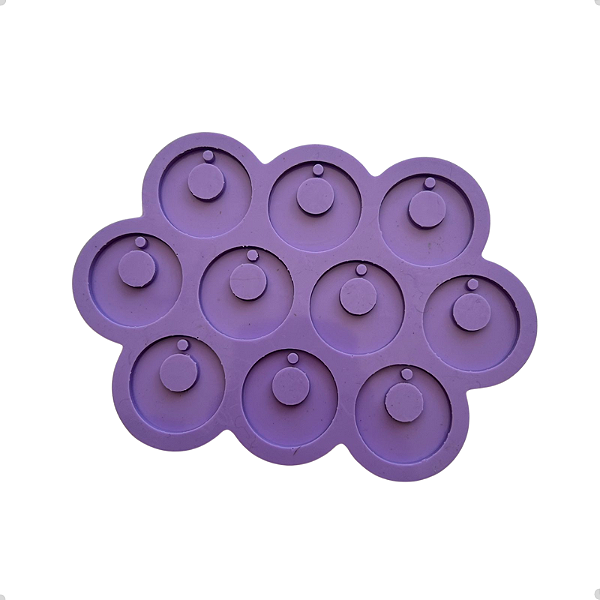 Molde Silicone 10 Bolinha Vazada 3cm Resina 3mm Pingente A18