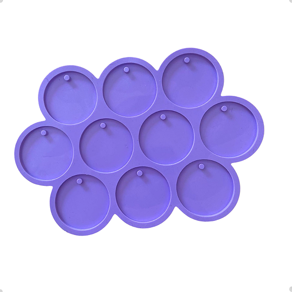 Molde Silicone Bolinha 5cm C Furo Pingente Resina 3mm A14