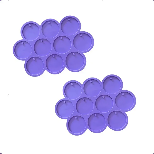 Kit 2 Molde Silicone Bolinha 5cm C Furo Pingente Resina 3mm A14