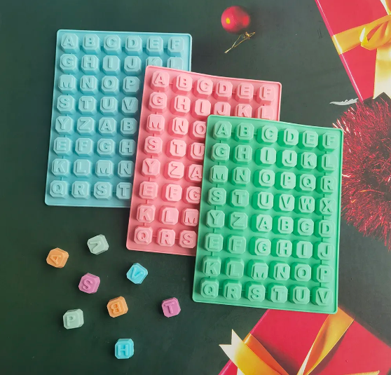 Molde Silicone Forma Letras Alfabeto Sabonete Vela Doce F66