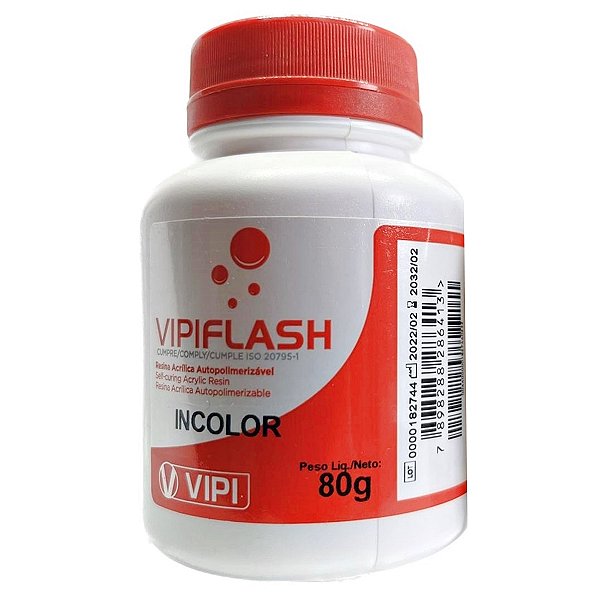 Resina Acrílica Auto Pó 80g Incolor Vipi Flash