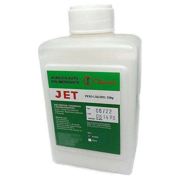 Resina Acrílica Auto Pó 220g Incolor Jet Clássico