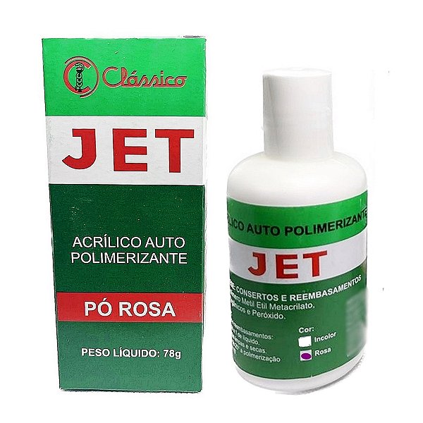 Resina Acrílica Auto Pó 78g Rosa Jet Clássico