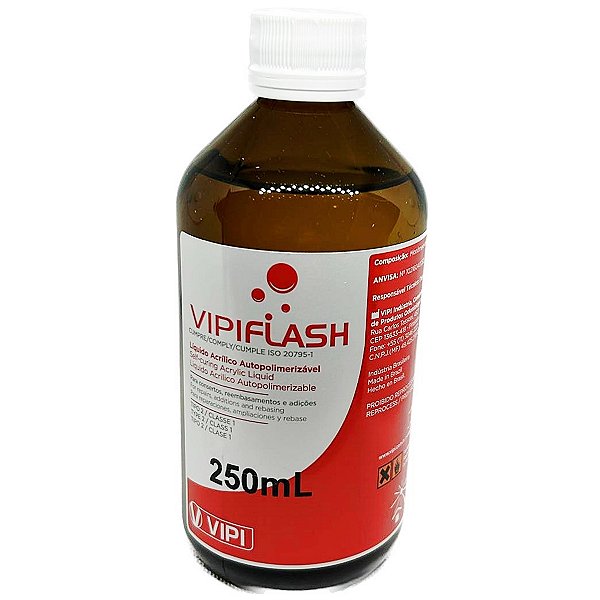 Resina Acrílica Auto Líquido 250ml Vipi Flash