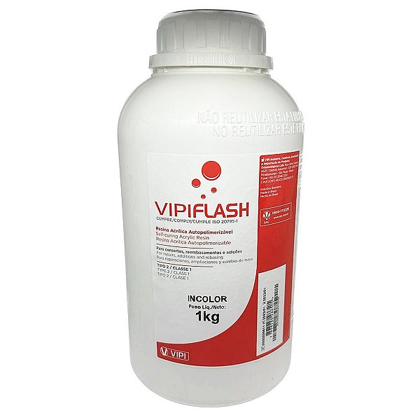 Resina Acrílica Auto Pó Incolor 1000g Vipi Flash