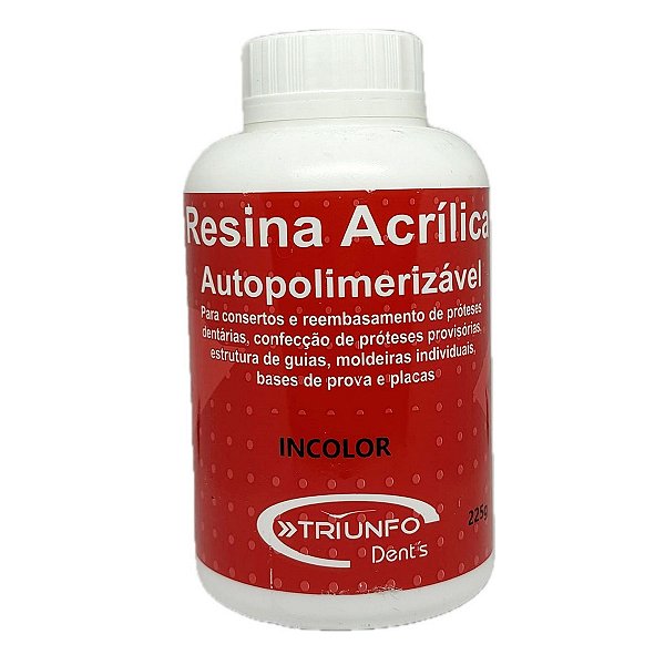Resina Acrílica Auto Pó Incolor 225g Triunfo