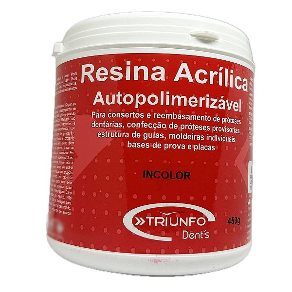Resina Acrílica Auto Pó Incolor 450g Triunfo