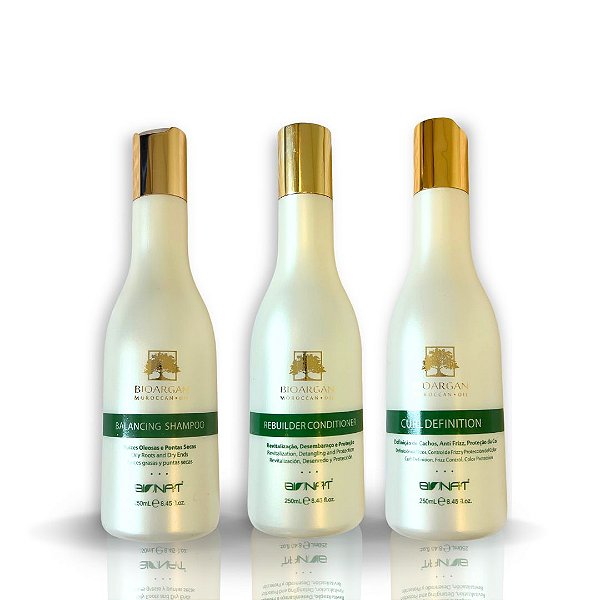Kit 1 Shampoo + 1 Condicionador + 1 Ativador De Cachos 3x250ml - BioArgan