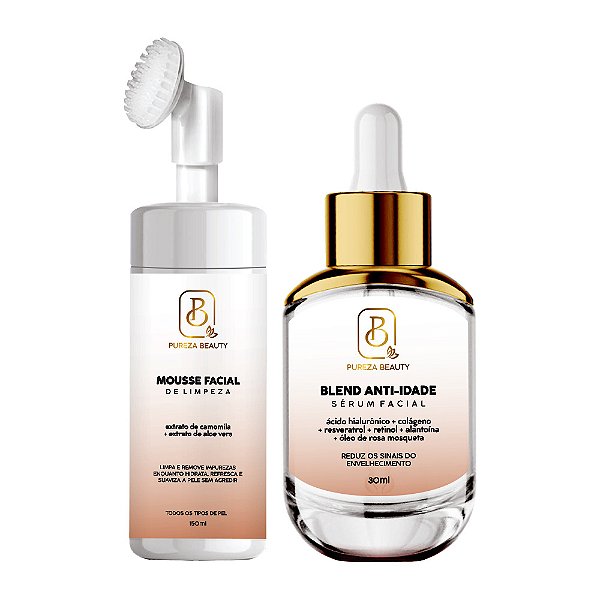 Kit Essencial Beauty: Espuma de Limpeza + Sérum Anti-Idade
