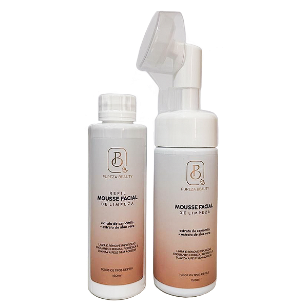 Mousse de limpeza facial Pureza Beauty + Refil 150ML