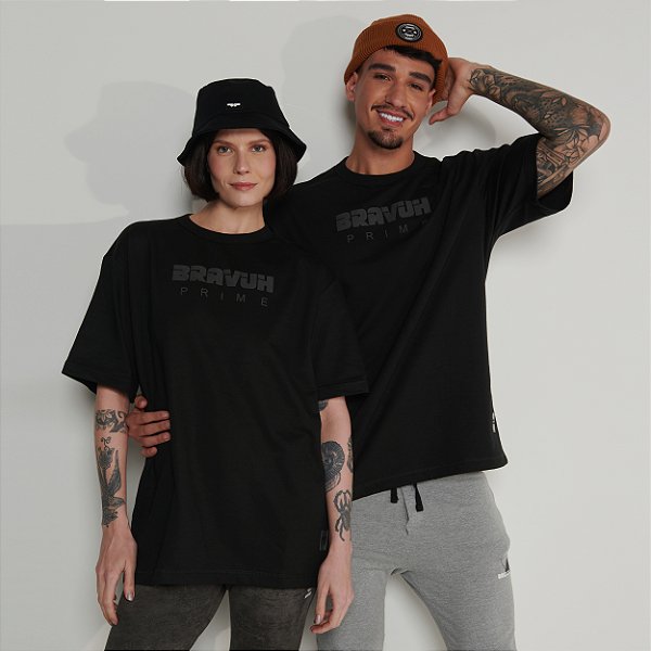 Camiseta Over Preta Confort Prime
