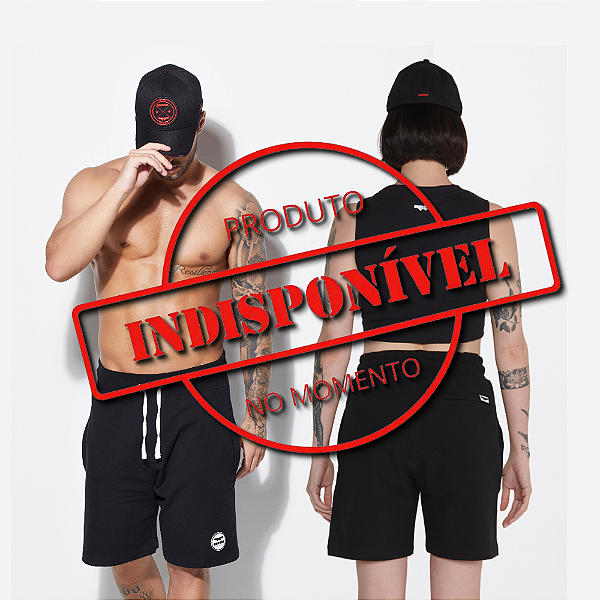 Bermuda Preta De Moletom Confort Prime