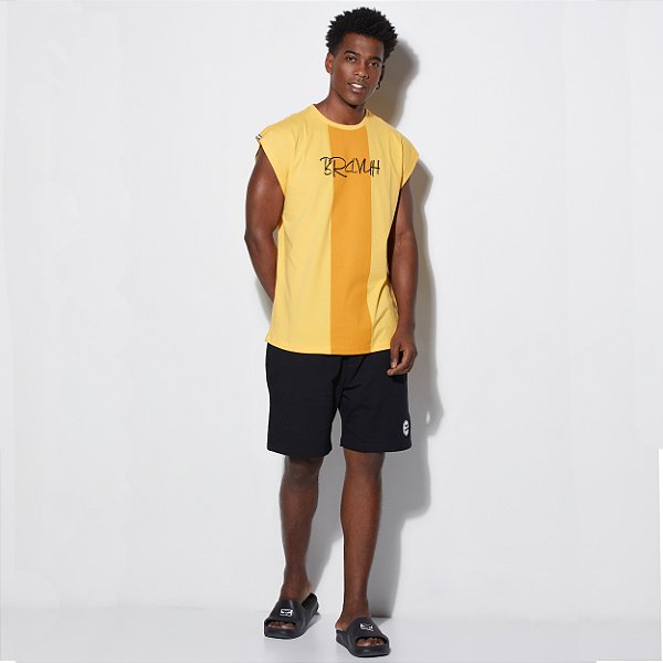 Regata Masculina Tons De Amarelo