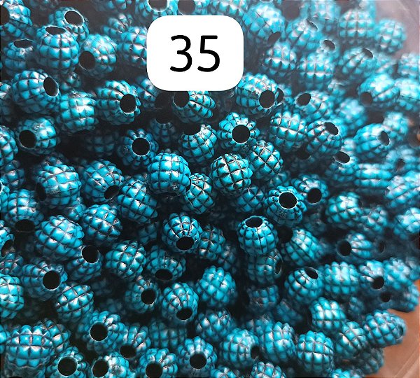 Miçanga do Lek - Abacaxi Azul/Preto