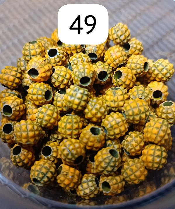 Miçanga do Lek - Abacaxi Laranja claro/preto