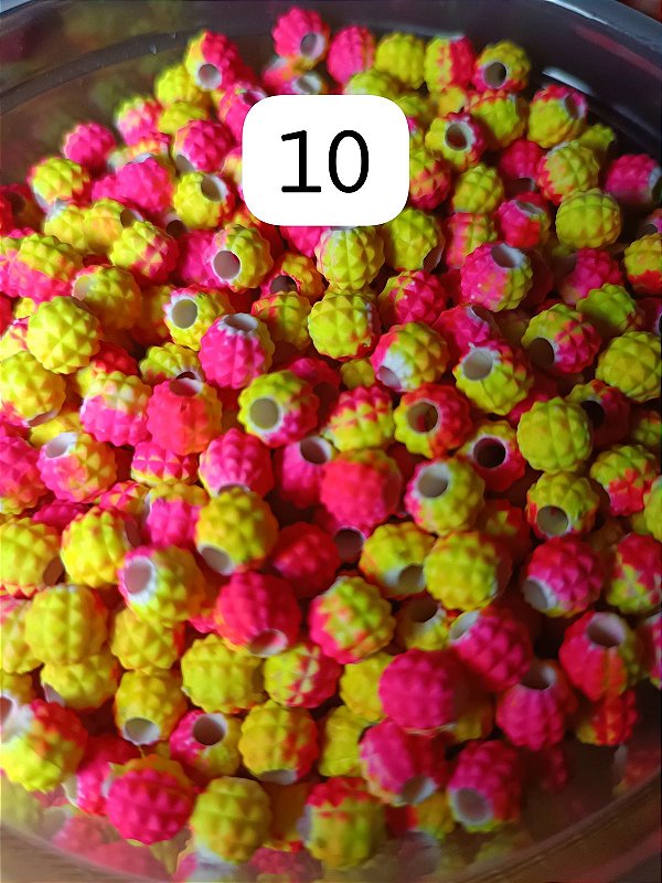 Miçanga do Lek - Abacaxi Rosa/Amarelo