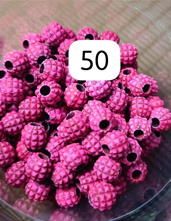 Miçanga do Lek - Abacaxi rosa/preto