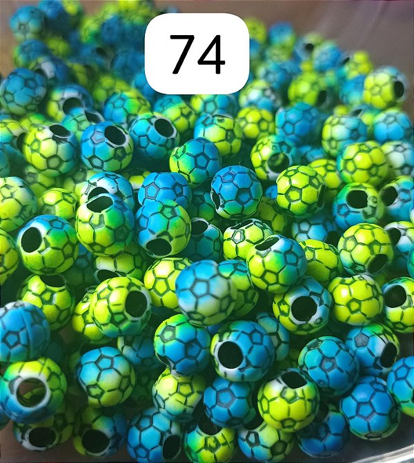 Miçanga do Lek - Bola de futebol Amarelo/Azul