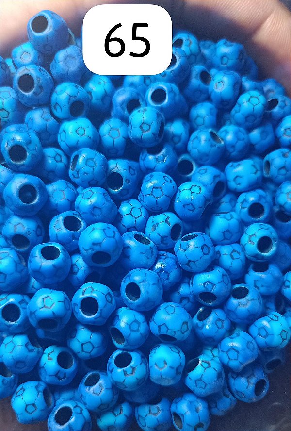 Miçanga do Lek - Bola de Futebol Azul Fosco
