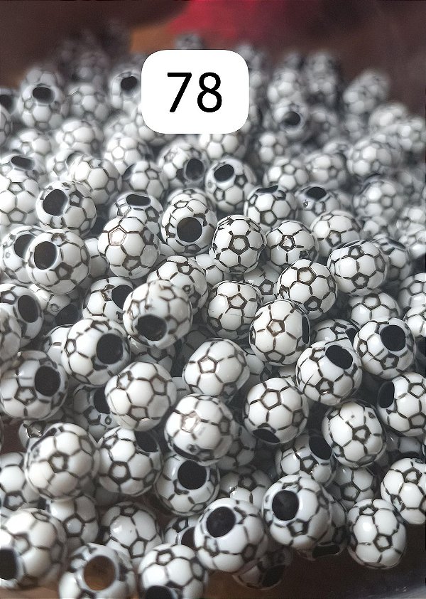 Miçanga do Lek - Bola de Futebol Branco/Preto