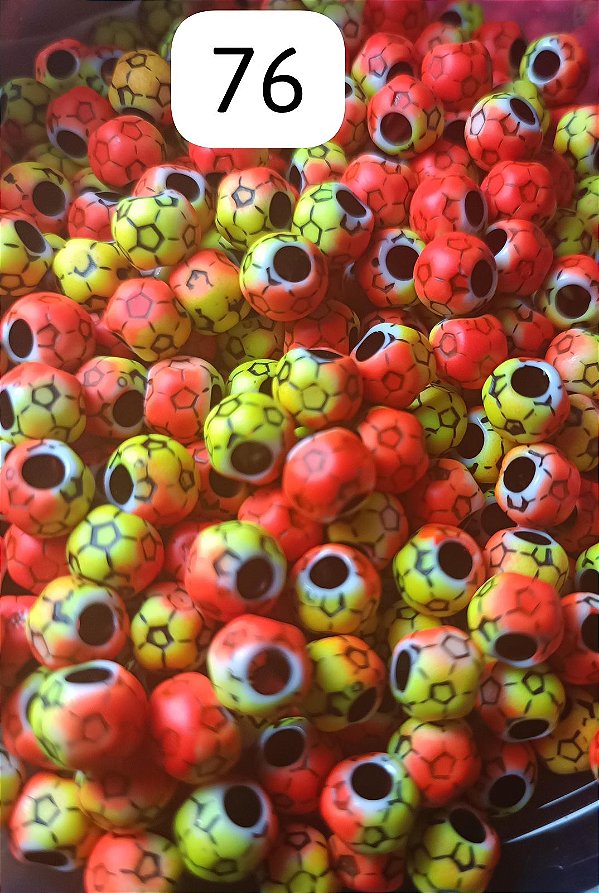 Miçanga do Lek - Bola de Futebol Laranja/Amarelo