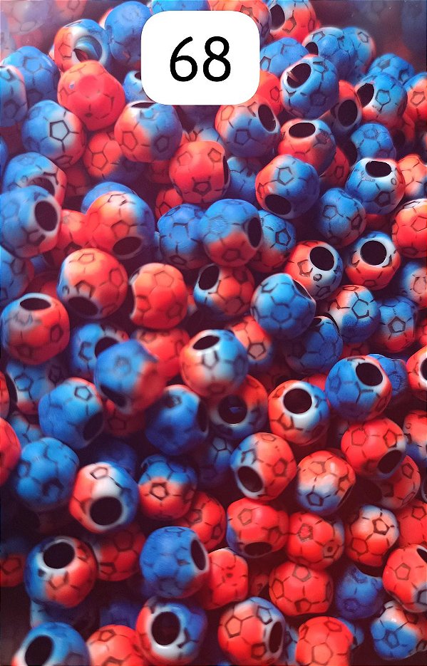 Miçanga do Lek - bola de futebol Laranja/Azul
