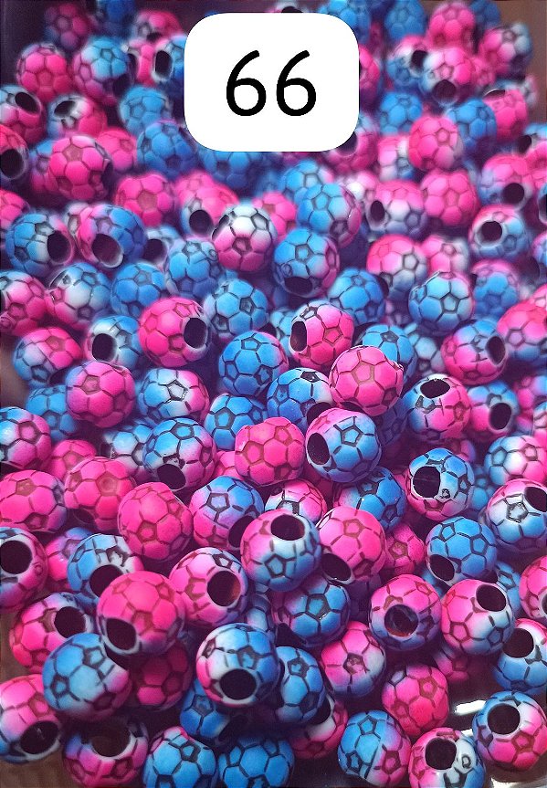 Miçanga do Lek - Bola de futebol Rosa / Azul