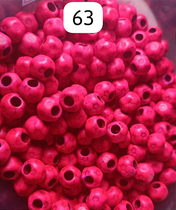 Miçanga do Lek - Bola de Futebol Rosa Florescente claro