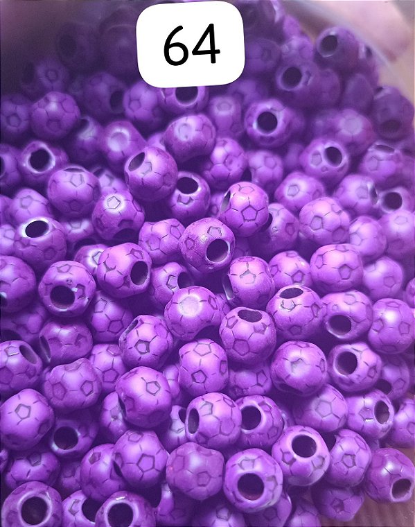 Miçanga do Lek - Bola de futebol Roxo Fosco