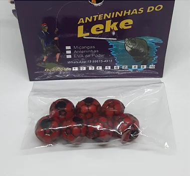 Miçanga do Lek - Bola de futebol Vermelho escuro Brilhante
