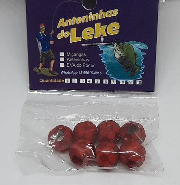 Miçanga do Lek - Bola de futebol Vermelho Fosco