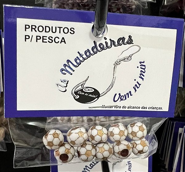 Miçangas As Matadeira - Bola de futebol branca/dourada