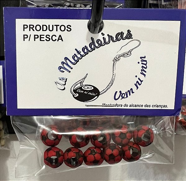 Miçangas As Matadeira - Bola de futebol Vermelho escuro